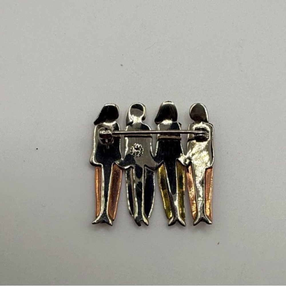 Gold Tone Women Figurine Brooch Set - Elegant Gold Accent - Picture 3 of 6
